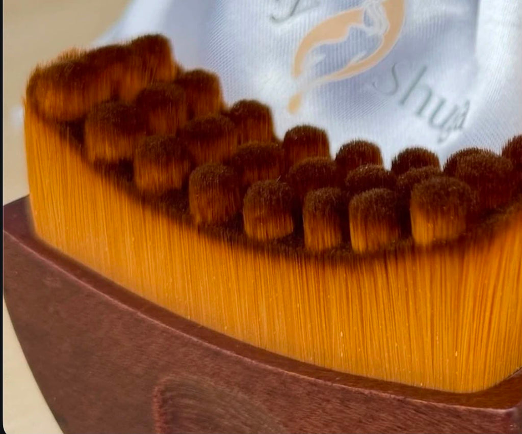 Ergonomic Lymphatic Contour Face Brush - Wood Handle Facial Massage & Dry Brushing Tool