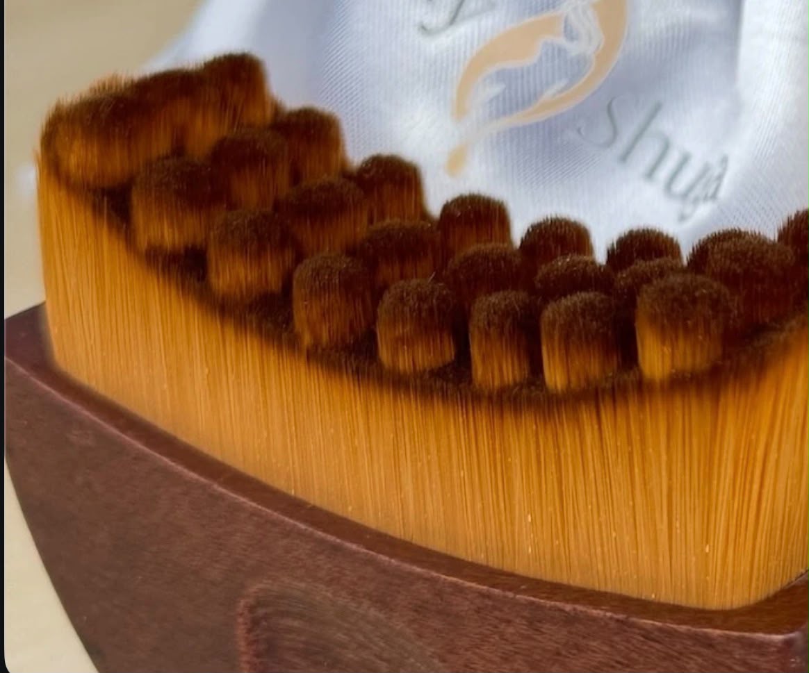 Ergonomic Lymphatic Contour Face Brush - Wood Handle Facial Massage & Dry Brushing Tool